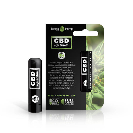 Balsam de buze CBD 3% Full Spectrum, PharmaHemp - CBD Plus