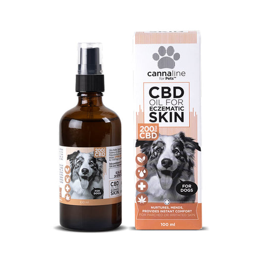 Cannaline Ulei CBD pentru Piele Eczematoasă la Câini 200mg (100ml) - CBD Plus