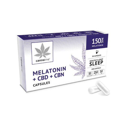 Capsule cu Melatonină Cannaline cu CBD și CBN (30 Capsule) - CBD Plus