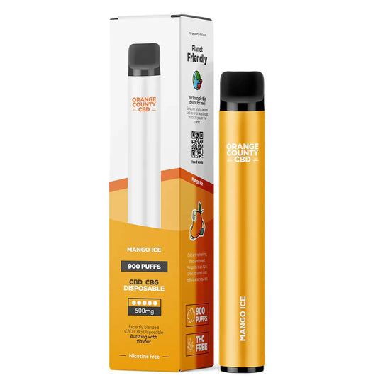 Vaporizator CBD + CBG, Orange County CBD, Mango Ice, 500mg - CBD Plus